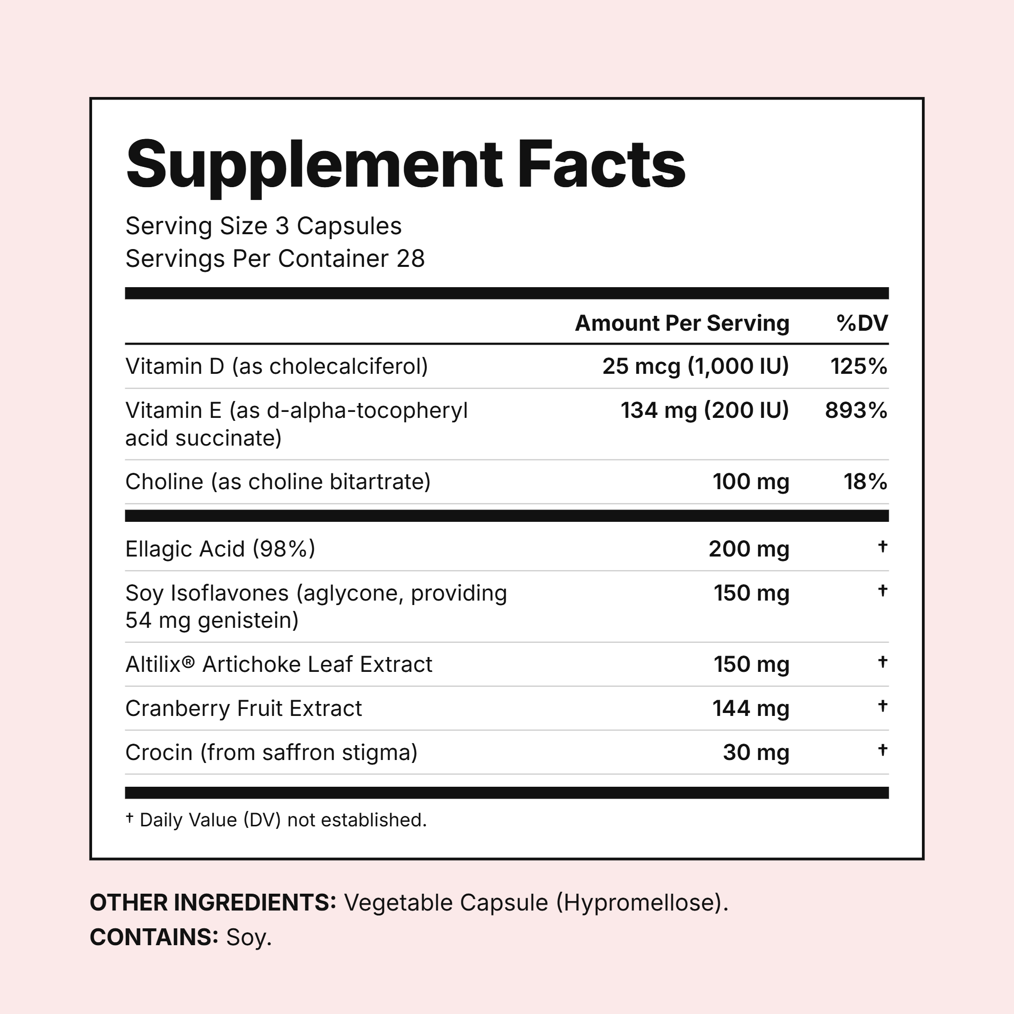 Liver Queen Supplement Facts